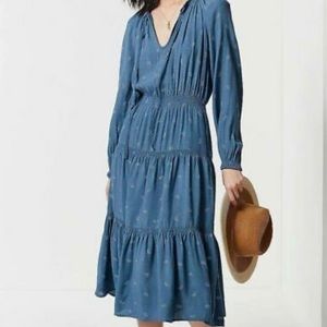 UP Blue Long Sleeve boho dress XS